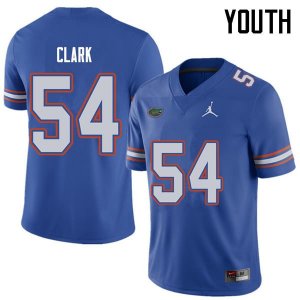 Youth Florida Gators #54 Khairi Clark NCAA Jordan Brand Royal Authentic Stitched College Football Jersey RSU7462YZ